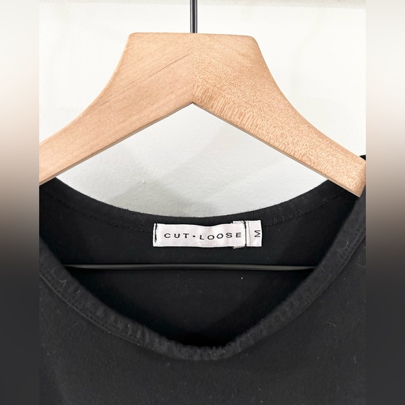 Cut Loose Short Sleeve Midi T-Shirt Dress Black Size Medium - Picture 4 of 5